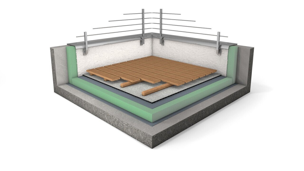 REGUPOL sound and drain impact sound insulation under wooden floorboards