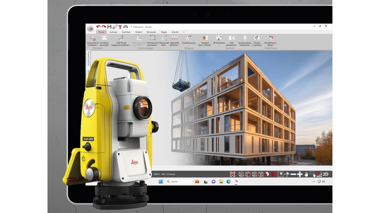 Flexijet FACE – Leica iCB50 Tachymeter + Flexijet FACE 3D-Aufmaßsoftware