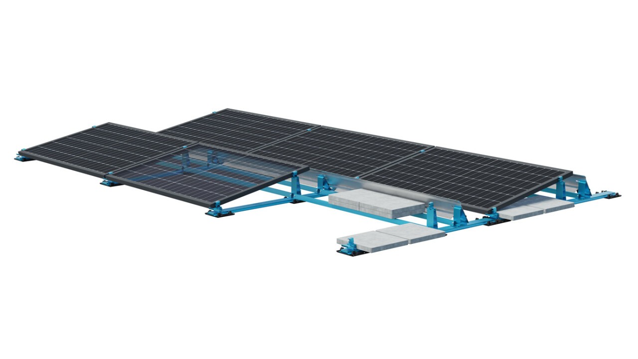 Das S:FLEX LEICHTmount RAIL 2.1 S Flachdachsystem für Süd-Ausrichtung