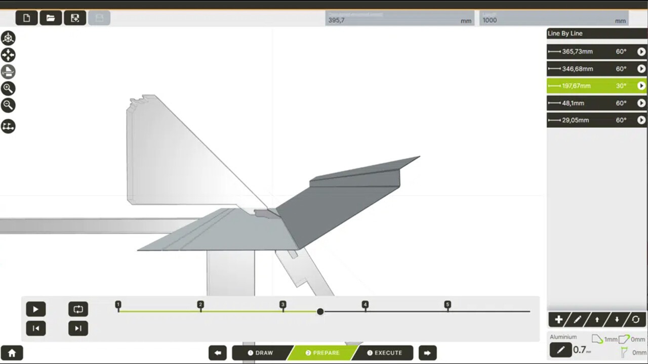 Eine geführte Simulation ermöglicht die 3D-Visualisierung und Überprüfung des Maschinenarbeitsbereichs und verhindert Fehler durch Kollisionserkennung.