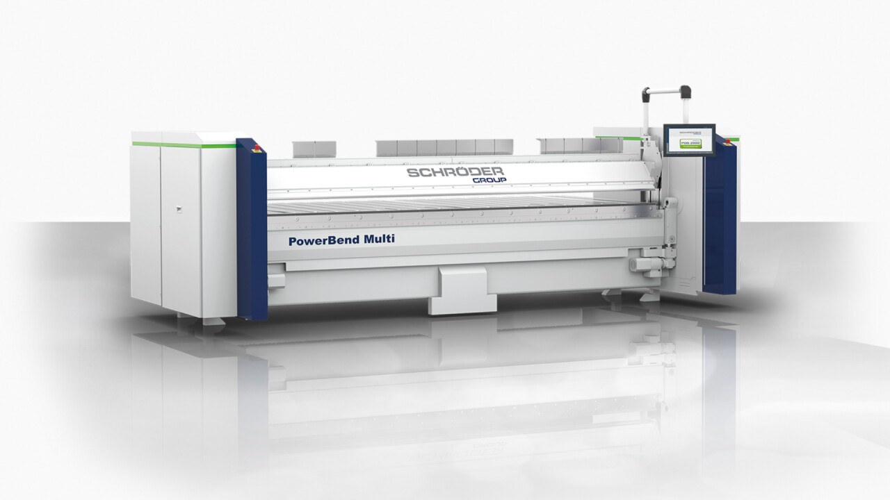 Motorische Schwenkbiegemaschine PowerBend Multi: Nutzlänge 3200 mm x 2,0 mm Blechstärke