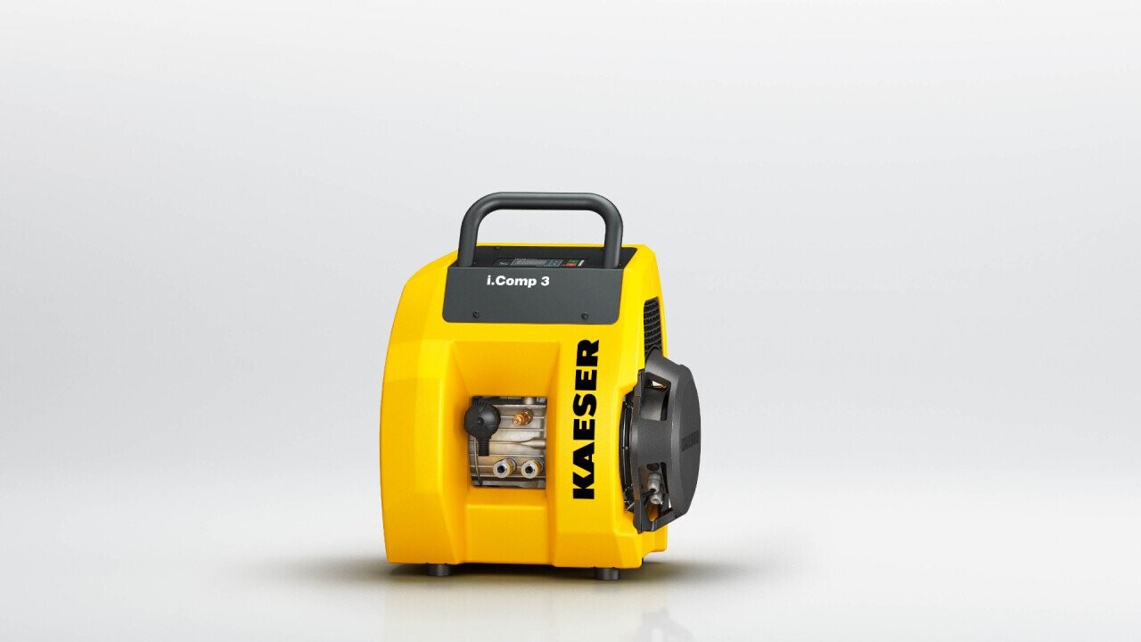 “Compressed air to go” for any construction site: i.Comp – the durable and powerful variable-speed workshop compressor that’s easy to handle.