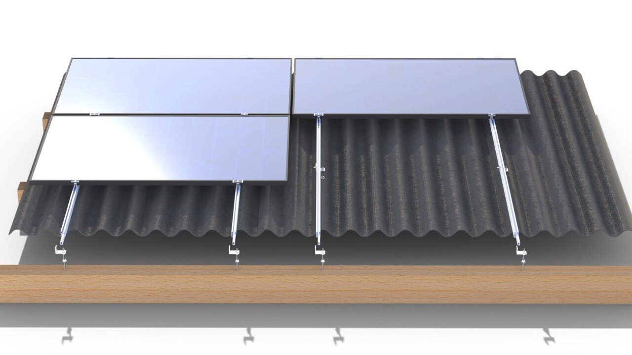 mounting system on a pitched roof