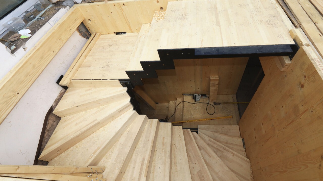 BSP Treppen-Modul, hier für Sanierung im Bestand: sofort als Bautreppe nutzbar!