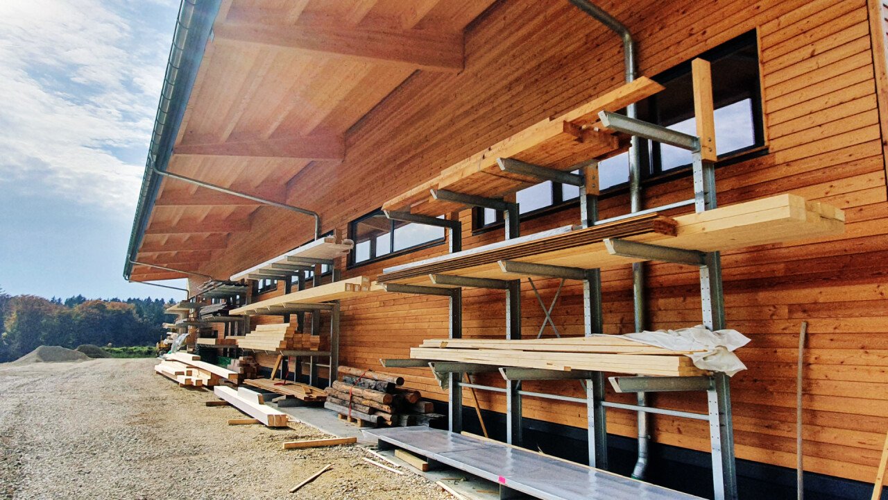 Beispiel einer gebauten Schaffitzel Handwerkerhalle, Uwe Bayer Zimmerei Schreinerei