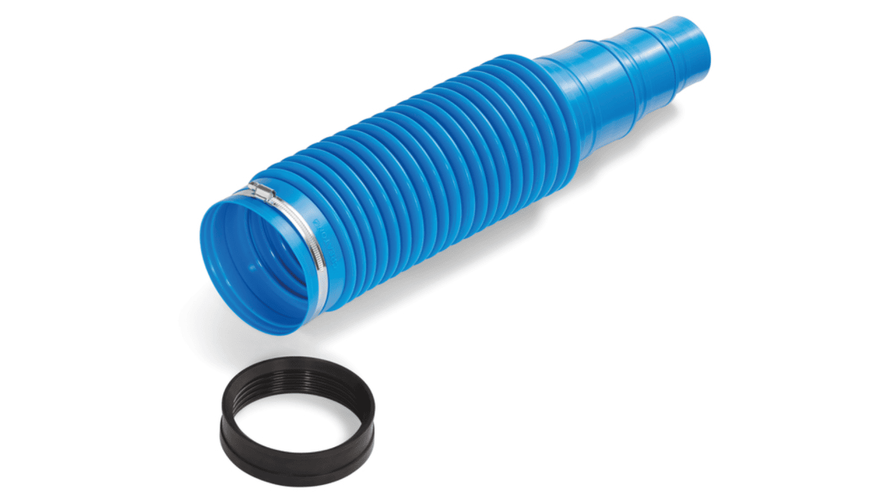 The CREATON flexible hose is suitable for most applications and can be universally connected to 100mm or 125mm pipes.