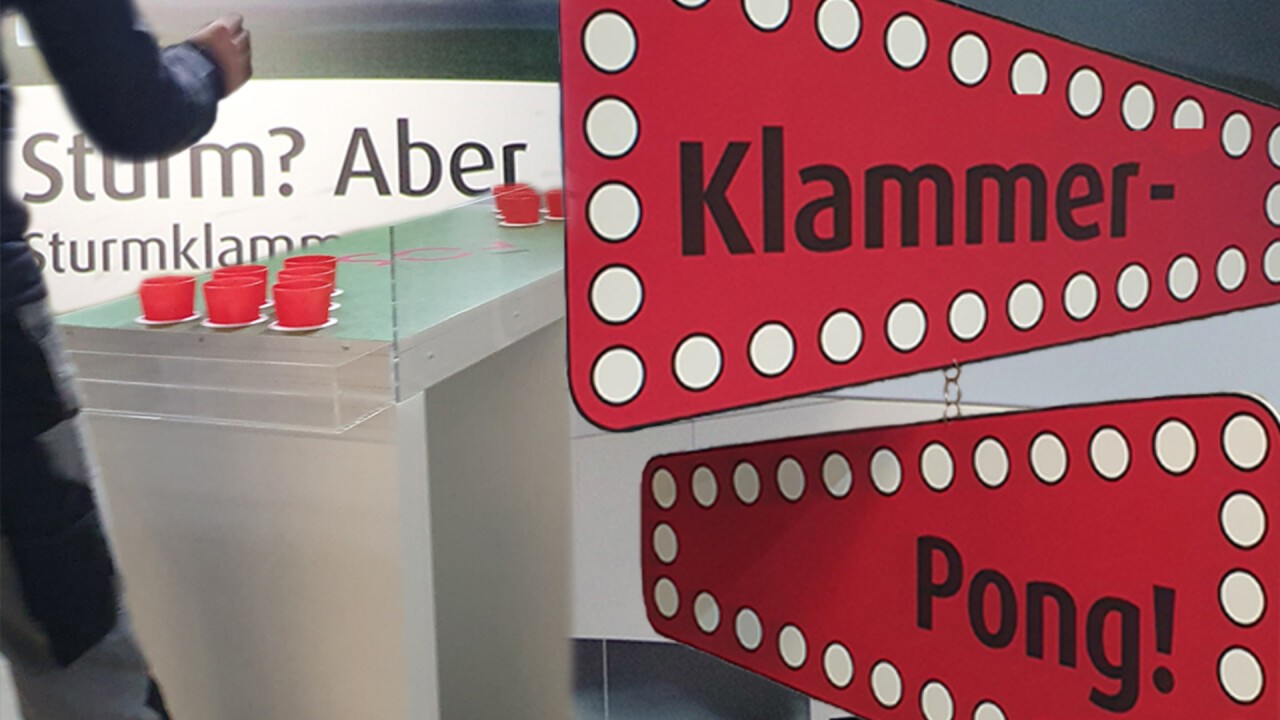 Spielspaß auf dem FOS-Messestand 6.214 mit einer Runde Klammer-Pong